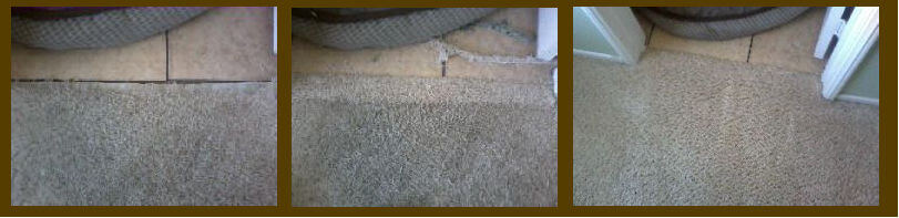 Hilbrands Carpet Care carpet repair, before and after